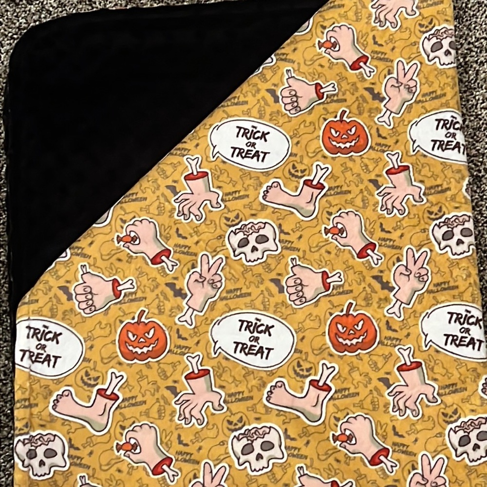 Minky Halloween baby blanket